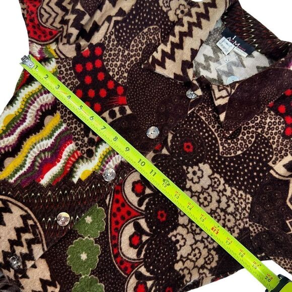 I AM Alberto Makali Long Sleeve Wool Blend Button Down Floral Midi Dress - Picture 8 of 10